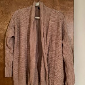 Open front cable knit chunky cardi